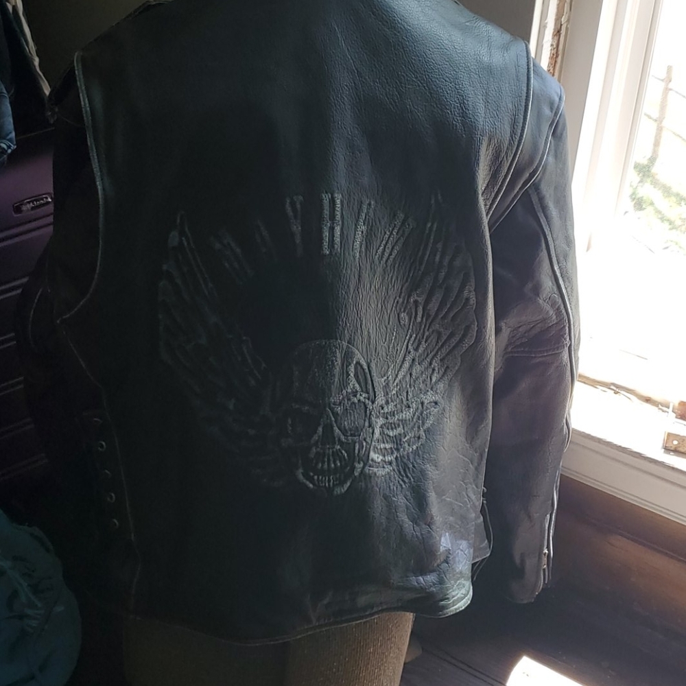 Leather motorcycle jacket